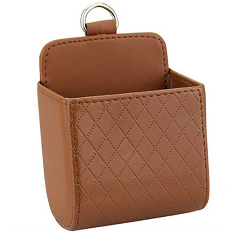 Premium Leather Car Air Vent Organizer - Multi-Pocket Storage Caddy with Phone Holder