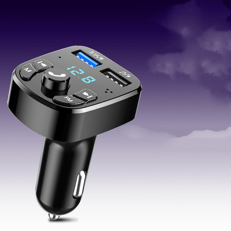 Bluetooth 5.0 Car FM Transmitter with Dual USB Charging - Wireless MP3 Player & Hands-Free Calling