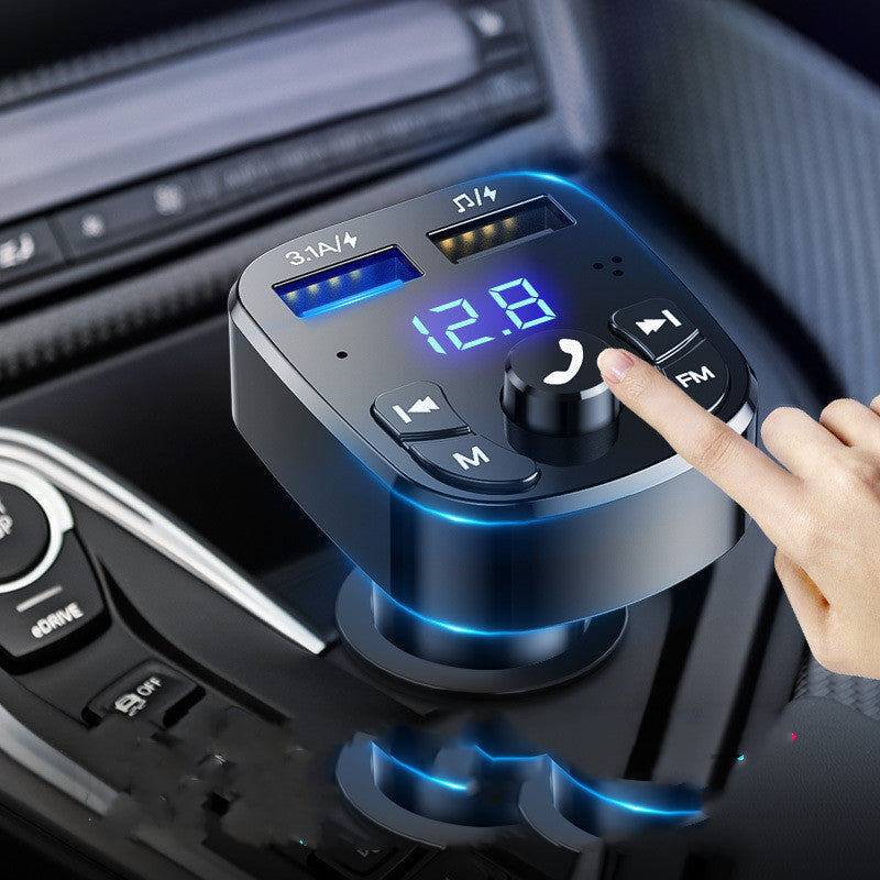 Bluetooth 5.0 Car FM Transmitter with Dual USB Charging - Wireless MP3 Player & Hands-Free Calling