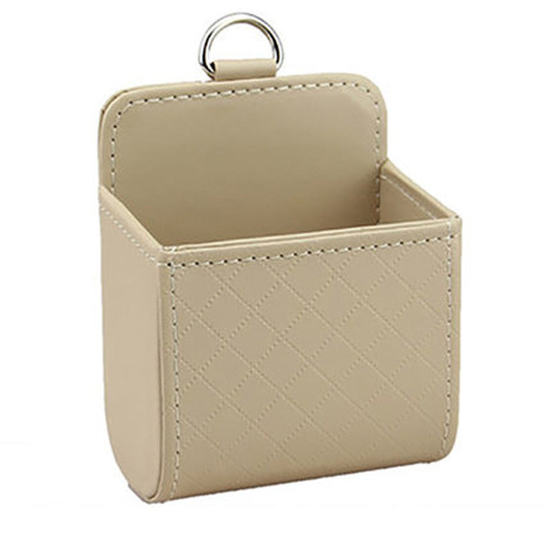 Premium Leather Car Air Vent Organizer - Multi-Pocket Storage Caddy with Phone Holder