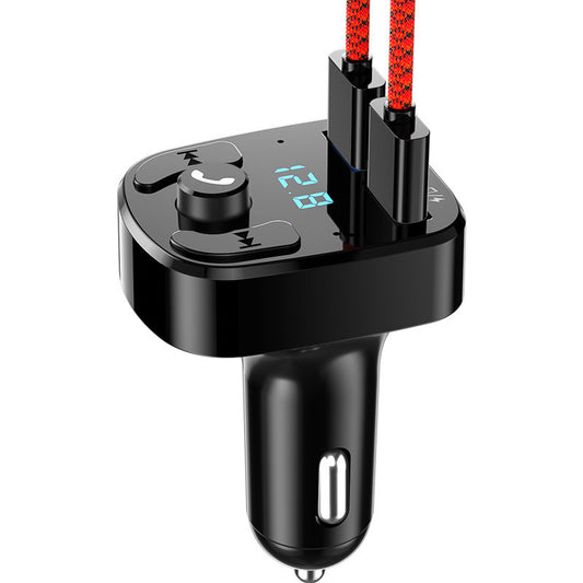 Bluetooth 5.0 Car FM Transmitter with Dual USB Charging - Wireless MP3 Player & Hands-Free Calling