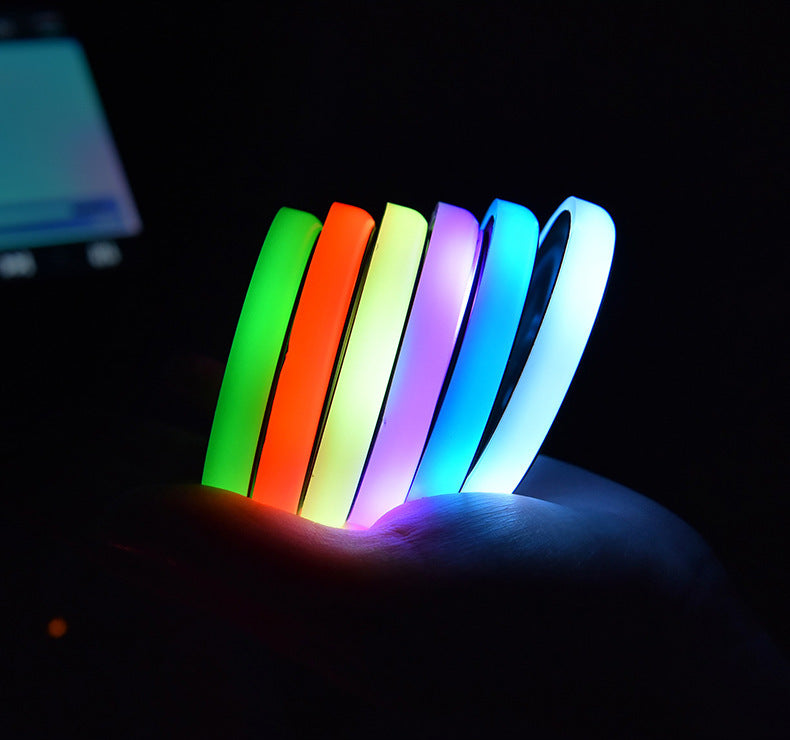 Premium 7-Color LED Car Cup Holder Coaster - Solar & USB Rechargeable with RGB Atmosphere Lighting
