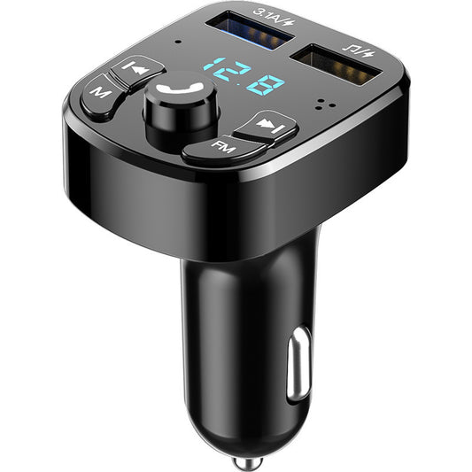 Bluetooth 5.0 Car FM Transmitter with Dual USB Charging - Wireless MP3 Player & Hands-Free Calling